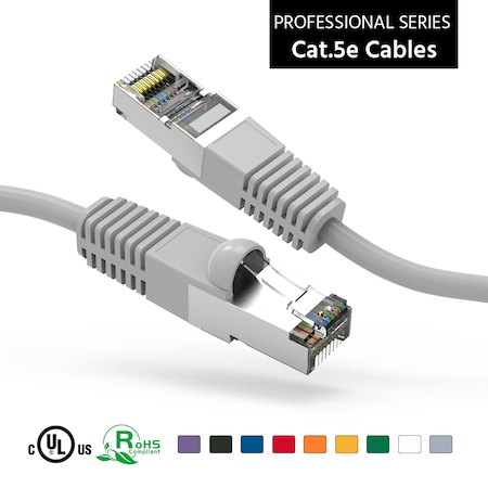 BESTLINK NETWARE CAT5E Shielded (FTP) Ethernet Network Booted Cable- 7Ft- Gray 100605GY